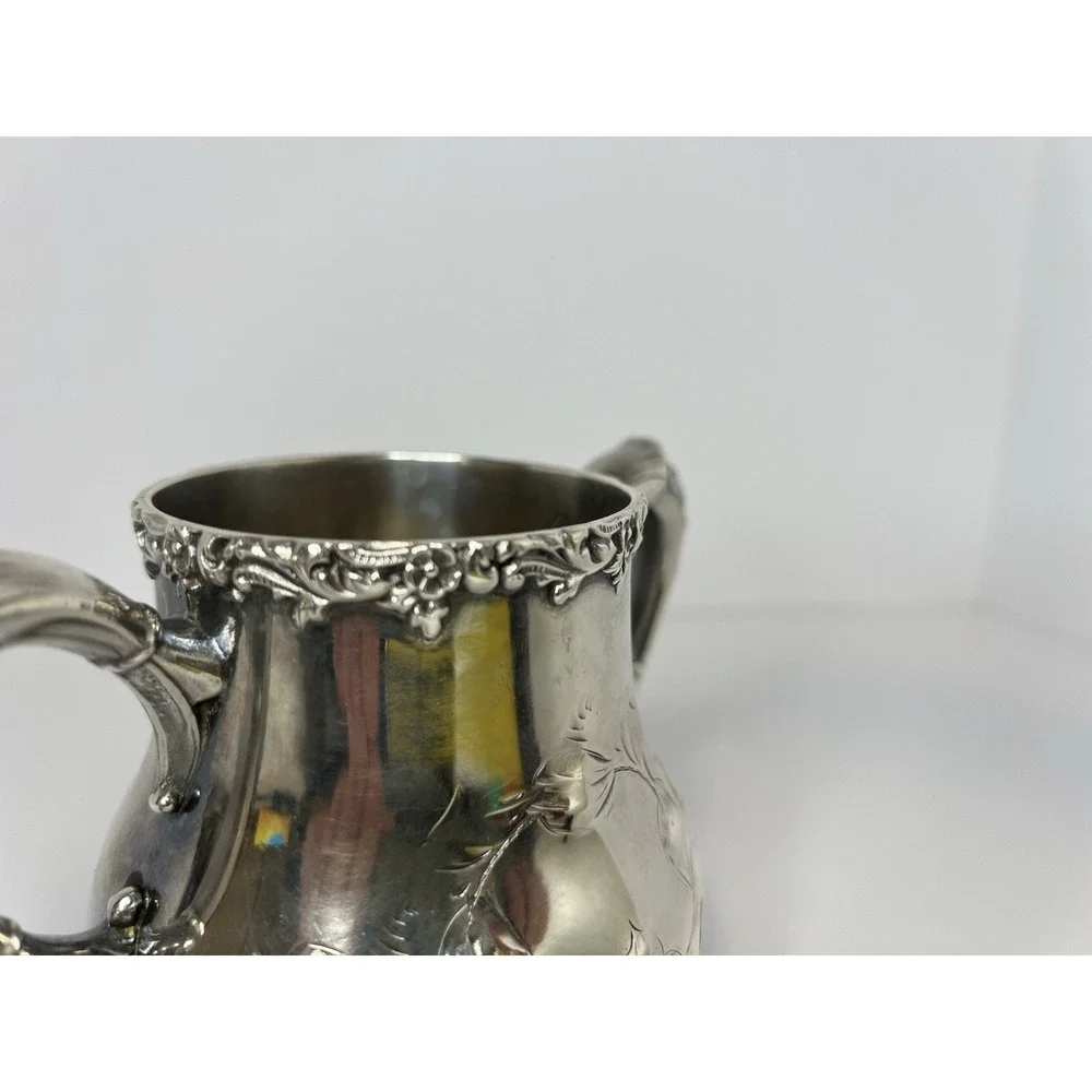 Silverplate Sugar Bowl antique‎ Mermod Jaccard Quadruple C. 1880s Victorian